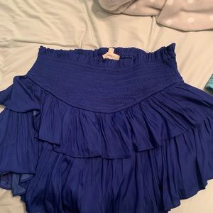 royal blue ruffle mini skirt size medium